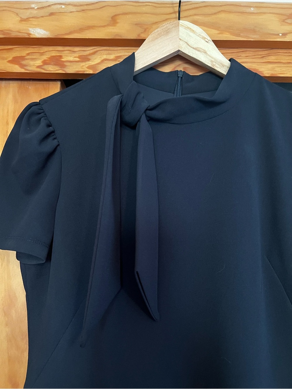 NWT Navy Blue Tie-Neck Midi Dress 10